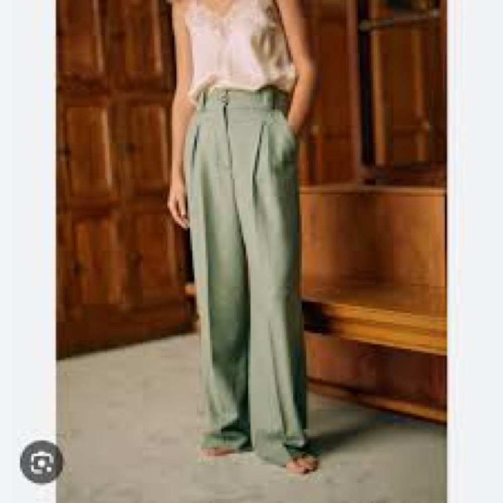 Sezane Théophile Trousers Light Green - Size 8